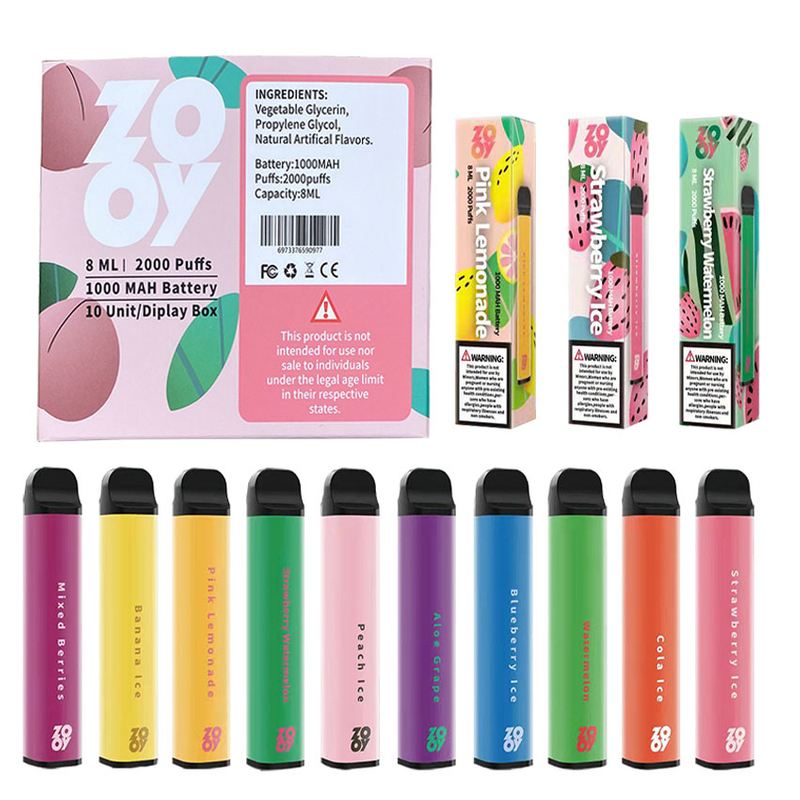 ZOOY VAPE Multiples saveurs ZOOY 2000 bouffées